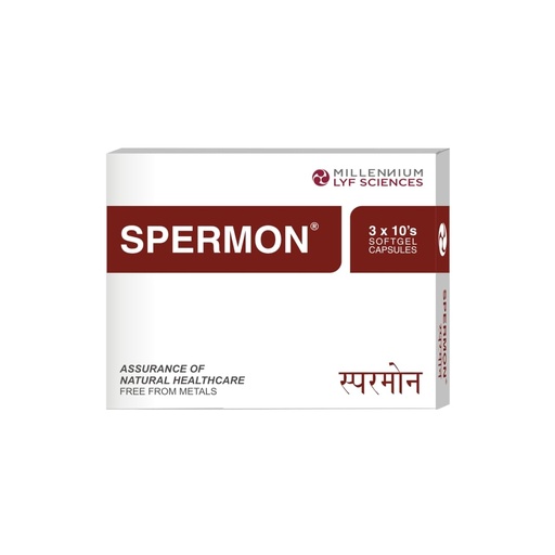 [BRSREFIQO4MQGEIU] Spermon Natural Softgel Capsules | Improves Fertility comes with Shilajit, Gokshura, Kuanchabheej, Ashwagandha, Safed Musli, Salam Misri, Musk Dana | 30 Soft Gel Capsules