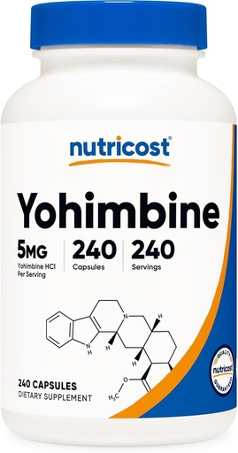 [BRSRAZAOBBYWOHLA] Nutricost Yohimbine HCl 5mg, 240 Capsules Gluten Free, Non-GMO, 150 grams
