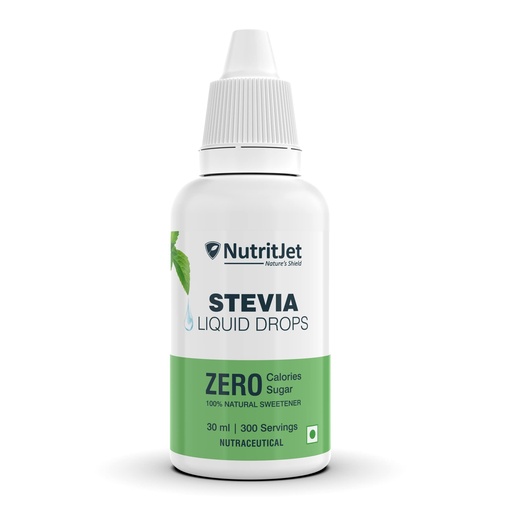 [BRSRMAARDEBBAGTP] NutritJet Stevia Liquid Drops Natural - Zero Calories & Zero Carbs, Sugar Substitute Great for Weight Control - 30ml