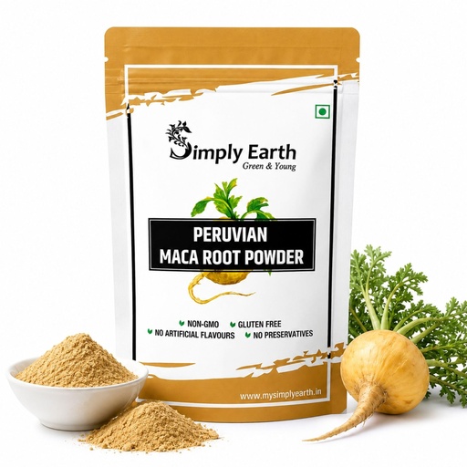 [BRSRMYI2AEARMELB] Simply Earth Peruvian Maca Root Powder | Boosts Energy and Immunity | Relieves Stress | Great for Men and Woman - In Different Packs (100GM)