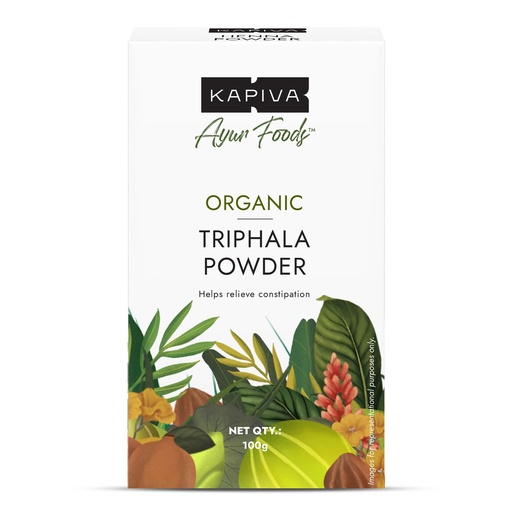 [BRSRGZ3YCMMA4FLK] Kapiva Organic Triphala Powder 100g | Helps Relieve Constipation | Promotes Gut Health | Ayurvedic Digestive Support | Triphala Churna