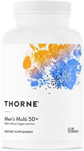 [BRSROBQYCMJWAHQU] Thorne Men's Multi 50+ Multivitamin Capsules, 180 Capsules