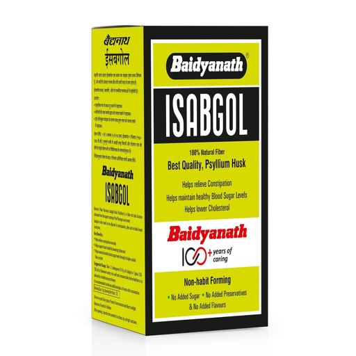 [BRSREAAFDIPQMHTZ] Baidyanath Asli Ayurved Isabgol Psyllium Husk 350g| 100% Natural Fiber for Digestive Health | Helps Relieve Constipation | Sugar-Free, No Preservatives | Non-Habit Forming | Isabgol for Gut Cleanse & Regularity