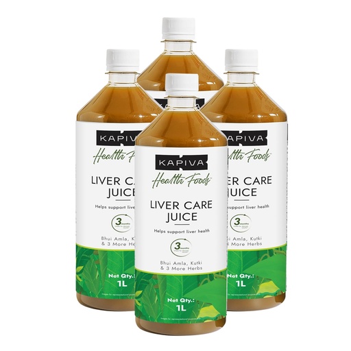 [BRSREY33CUCAGFLP] Kapiva Liver Care Juice | Anti-oxidant Rich Supplement With 5 Ayurvedic Herbs to Benefit Liver Health 1L (Pack of 4)
