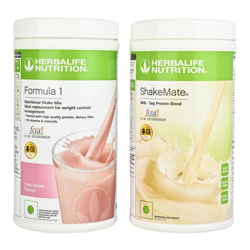 [BRSRM2QTDEBBSCI4] HERBALIFE FORMULA 1 ROSE & KHEER (500g) WITH SHAEMATE (500g) SET OF 2PCS * Nutrition Drink (2x0.5 kg, ROSE+SHAKEMATE* Flavored)