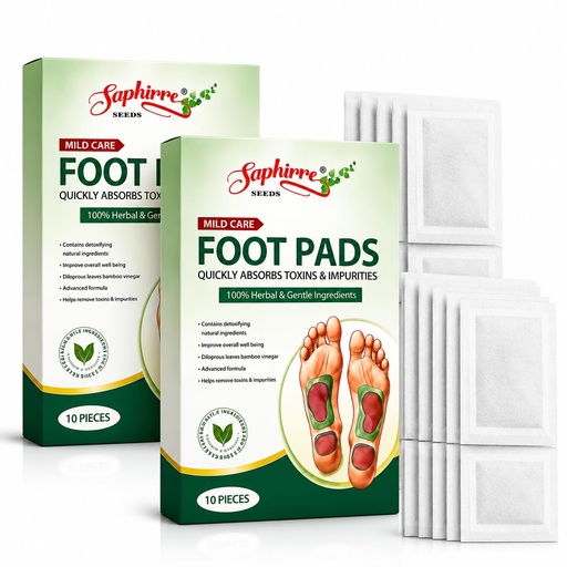 [BRSRYGQECR7AGD3D] Saphirre Foot patch 40 Pieces Herbal And Gentle Ingredient Detox Foot Pads, Natural Ingredients for Sleep Aid, Pain Relief, Toxin Removal with Bamboo Vinegar and Acupoint Micro-Massage Technology