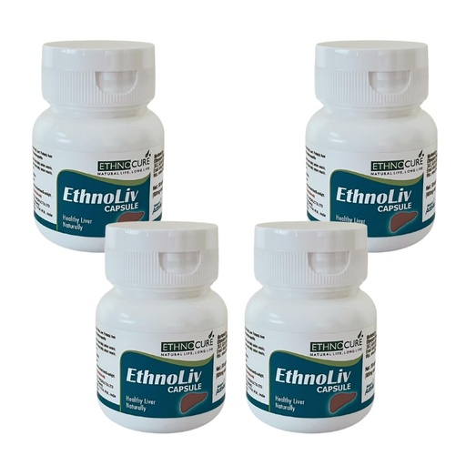 [BRSREGL7AEBQYH3U] EthnoLiv – Ayurvedic Liver Detox & Metabolism Support Capsules | Fatty Liver Support, Detox & Cleanse | Improves Health, Digestion & Metabolism | Herbal Supplement with Ayurvedic Herbs | 120 Capsules, Pack of 4
