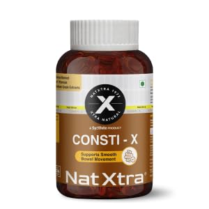 [BRSRABQYOF7BY2QZ] NatXtra Consti X Supplement | Supports Bowel Movement, Digestive Balance & Gut Health | Cinnamon, Triphala & Ginger | 60 Vegetarian Capsules