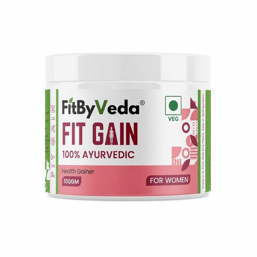 [BRSRYZYCBMPAYF3L] FitGain Ayurvedic Weight Gainer for Women | Vidarikand, Shatavari & Safed Musli | Healthy Weight Gain, Curves, Strength & Stamina | 100g