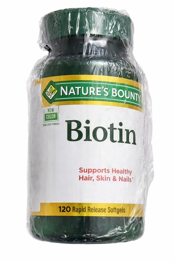 [BRSRGGLRBUMAOE3X] Nat-ure’s Bou_nty Biotin | 120 Rapid Release Softgels