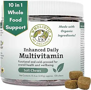 [BRSWIHL3AENRAHTA] Wholistic Pet Organics: Multivitamin Chews for Dogs Organic Homemade Dog Treat for Medium and Small Dogs Calming Chews for Dogs Food Puppy Multivitamin Probiotics Immune Support Supplement