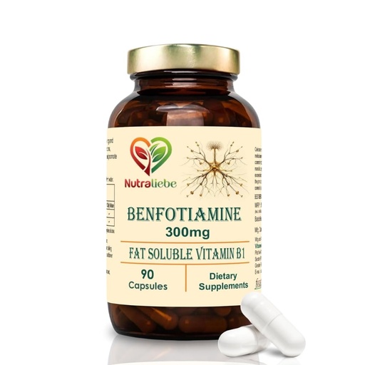 [BRSRAYIPOEDRGYLL] Benfotiamine 300mg - Fat Soluble Vitamin B1 for Nerve Health Support, 90 Capsules