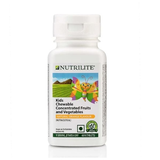 [BRSWECQZPICW2CTB] Amway Nutrilite Kids Chewable Concentrated Fruits & Vegetables - 60N Tablets,Pack of 1, 100 grams