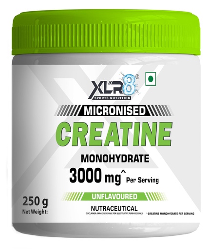 [BRSRMAYQCNYBU3Y3] XLR8 Creatine Monohydrate Powder Micronized | Unflavoured, 250g | Pre & Post Workout Supplement for Men & Women | Supports Muscle Growth & Energy