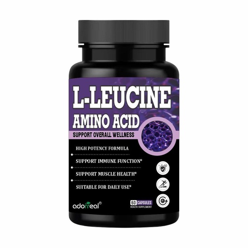 [BRSREZIPCJYAGCDX] L-Leucine Amino Acid Supplement, 60 Capsules, High Potency Formula for Muscle Health and Recovery