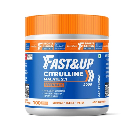 [BRSWYBIROUJWKFLX] Fast&Up Citrulline (100 Servings) Citrulline Malate to Enhance Muscle Pump, Sustain Longer Workouts & Boost Recovery (Unflavored,Pack of 200 gm Powder)