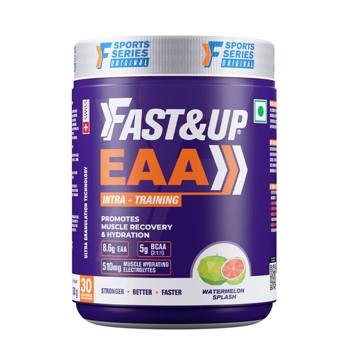 [BRSW2BQ3BEHQYYLO] FAST&UP EAA Intra - Training/Workout drink (EAAx9) with BCAA+Electrolyte Blend+Vitamin Booster helps provide Muscle Recovery All 9 Essential Amino Acid- 30 servings (Watermelon Splash), Purple,Powder