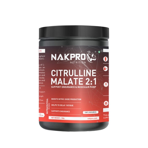 [BRSRA2T6BAPQA33Z] NAKPRO Pure L-Citrulline Powder- Jar, Boosts Nitric oxide & Muscle growth for men & women (Unflavoured, 100g)