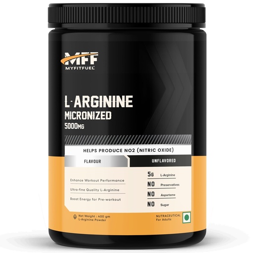 [BRSWGHQOCAARSCD2] MyFitFuel L-Arginine 400 gm (0.88 lbs) Unflavoured