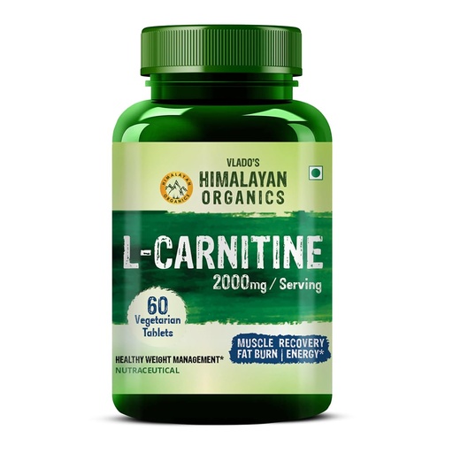 [BRSROZY3OB6B4G3Z] Vlado’s Himalayan Organic L-Carnitine 2000 Mg | Healthy Weight Management | Supports Muscle Recovery, Boost Energy, Endurance, And Fat Burn - 60 Vegetarian Tablets