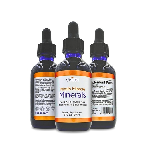 [BRSWKZDZAAMAMG32] Mimi's Miracle Minerals – Fulvic & Humic Acid Supplement with 72+ Ionic Trace Minerals, Energy, Hair & Nail Growth Support, Organic Plant-Derived Liquid Drops, 2 oz Refill