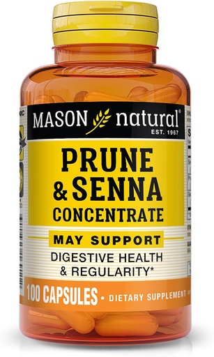 [BRSWIFANBADGAHLK] MASON NATURAL Prune Senna Concentrate, Natural Vegetable Laxative for Regularity and Supports Bowel " Funciones Digestivas, 100 cápsulas