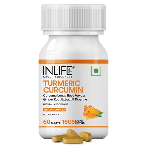 [BRSRACQYPMIQIAL4] INLIFE Turmeric Curcumin Supplement, 95% Curcuminoids, 60 Veg Tablets