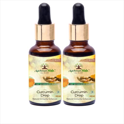 [BRSW2AACPIFAGF3K] Aachman Veda Curcumin Haldi Drops Pack of 2 | Turmeric Immunity Booster | Anti-Inflammatory Ayurvedic Supplement (30ml Each)