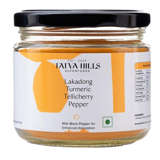 [BRSRAAYYOAGQOGQ6] TatvaHills Superfoods Lakadong Turmeric Powder with Tellicherry Black Pepper | High Curcumin Upto 7% | High Absorption Haldi for Immunity, Joint Support & Digestion | No Preservatives | 150g