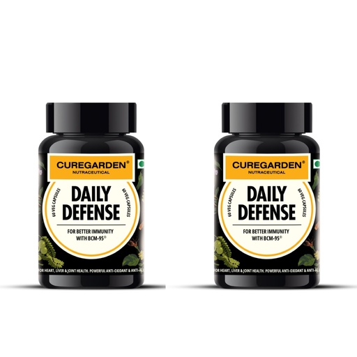[BRSRAZ3QA5YB63TJ] Curegarden Daily Defense Curcumin BCM-95 500mg Capsules, Pack of 2, 60 Caps