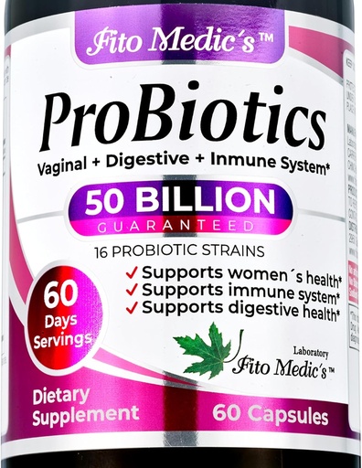 [BRSRMBQEDJ6AIALB] FITO MEDIC'S Lab - Probiotics for Women - 50 Billion CFU of- probiotics- 60 Days Servings s -probiotics for Digestive Health- 16 - probiotic - Blend. Promotes Digestive Balance.