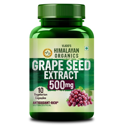 [BRSRGGQHAF5GY2TV] Vlado’s Himalayan Organics Grape Seed Extract 500Mg Antioxidant Supplement | Healthy Cholesterol Level | Boost Immunity | Promote Healthy Hair And Skin - Small Pack