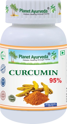 [BRSRABL2CANWC2A6] Planet Ayurveda Curcumin 95% Capsules, Herbal Supplement - 60 Capsules, Haridra (Curcuma longa)