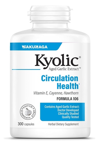 [BRSWIYT3O4FAMYL2] Kyolic Aged Garlic Extract Formula 106, Circulation Health, 300 Capsules (Packaging May Vary)