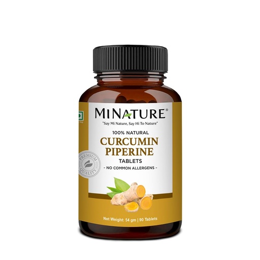 [BRSROHYYBVYBYD33] mi nature Curcumin Peperine Tablet | 95% Curcuminoids Extract with Peperine Extract | Acts Immune Booster |90 Tablet, 54Gram, 500mg