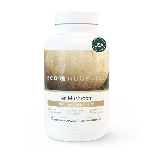 [BRSWIYQBPNYWOHDM] EcoNugenics Ten Mushroom Supplement: Daily Immune Support, 120 Capsules – Lion’s Mane, Reishi, Cordyceps, Turkey Tail – Energy, Gut Health, Liver, Kidney, Cholesterol & Nootropic Brain Support