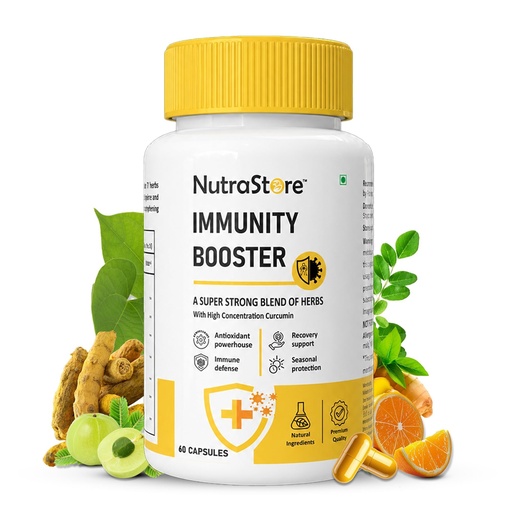 [BRSRGZQNOR6RSCD2] NutraStore Immunity Booster for Men & Women | Curcumin, Giloy, Amla, Moringa, Ginger, Orange & Piperine | Daily Health Supplement | 60 Capsules