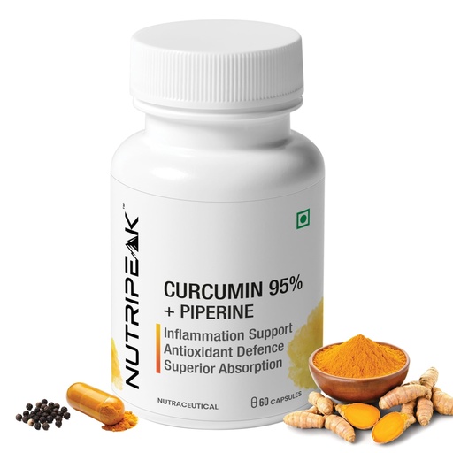 [BRSRGBTQCANRSHI2] Curcumin 500mg with Piperine 10mg | 95% Standardized Curcuminoids | Turmeric for Joint Comfort, Inflammation & Antioxidant Support | Vegan Veg Capsules | 60 Capsules