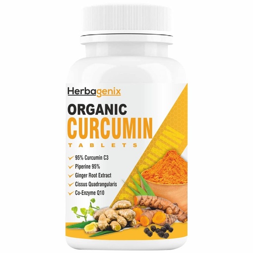 [BRSRMY36CAIQYD3J] Curcumin Tablet (95% Curcuminoids) With Piperine and Ginger - 60 Organic Curcumin Tablets