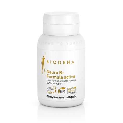 [BRSWYBI3CIDWGAA2] Biogena Vitamin B Complex Capsules with All 8 b-Vitamins B1, B2, B6, B12, folate, niacin, biotin and pantothenic Acid to Support Psyche & Nervous System** - Neuro B-Formula Active Gold