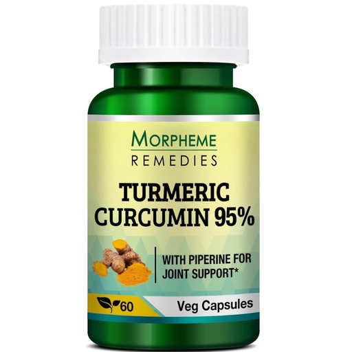 [BRSWGEACO4NR4AIY] Morpheme Remedies Turmeric Curcumin 95% with Piperine for Joint Support - 60 Veg Capsules