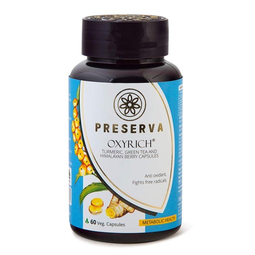 [BRSWGZI3OF5BEALU] Preserva Wellness Oxyrich Turmeric Curcumin Capsules For Skin - 60 Capsules