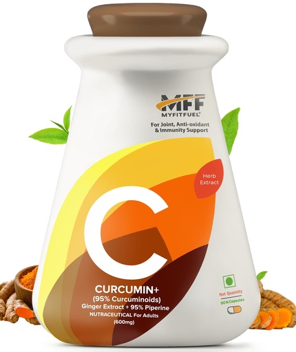 [BRSW2YDYPIAQEEQU] MyFitFuel Curcumin+ (95% Curcuminoids with Ginger Root Extract & Piperine 95%, 600mg, 90 Capsules)