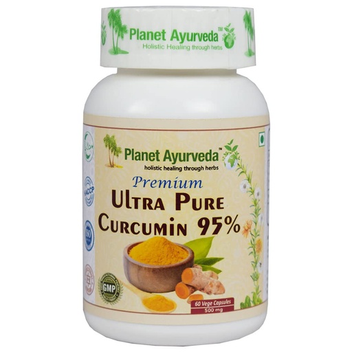 [BRSW2AQTOF6QAGYZ] Planet Ayurveda Premium Ultra Pure Curcumin 95% - 60 Capsules,