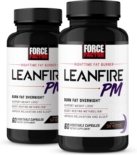 [BRSW2Y36OABRMYLZ] Force Factor LeanFire PM, Weight Loss Pills for Women and Men, Fat Burner and Overnight Weight Loss Pills to Burn Fat, Boost Metabolism, with Melatonin, 60 Count (Pack of 2)