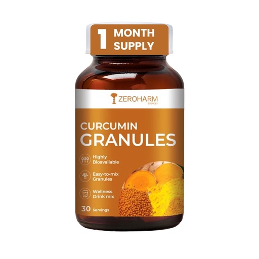 [BRSRMZAOOUPR43A4] ZEROHARM Curcumin Granules from Turmeric | Easy-Mix Golden Wellness Drink for Immunity & Skin Health | Highly Bioavailable | No Mess, No Powder | Tea & Coffee Alternative for Men & Women | 100 Grams