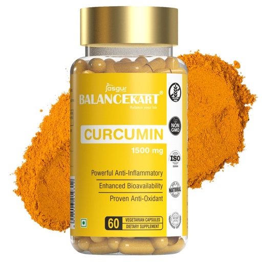 [BRSRAAQ6CECB6YA2] Curcumin Capsules 1500 mg with 95% Curcuminoids | Supports Joint Comfort, Skin Health & Immunity | Powerful Antioxidant & Digestive Support | 60 Capsules