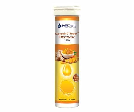 [BRSREFQOC4FQIETA] SAMI Direct Curcumin C3 Power Effervescent Tablets, Orange Flavour, 15 Tablets