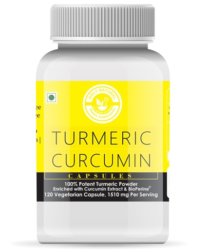 [BRSWGFAYOV7RUDY2] Holy Natural Turmeric Curcumin Capsule - 120 Cap (Enriched with Bioperine - 120 Veggie Caps)