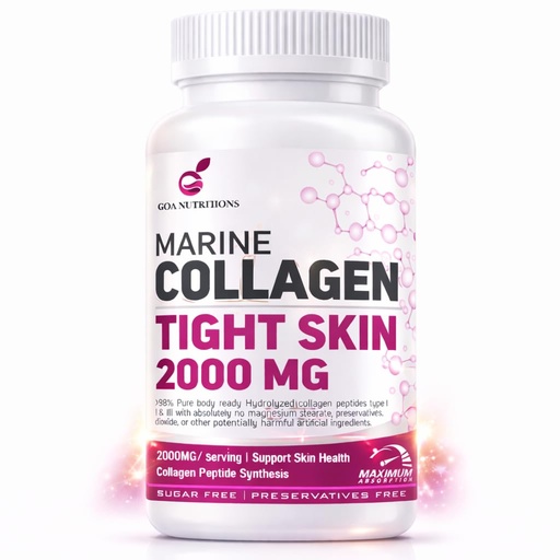 [BRSW2A36CF5WKFIZ] Marine Collagen for Skin Hair Supplement for Men Women with Hyaluronic Acid (99% Supplements) Biotin & Vitamin C, B12, Collagen Protein Peptide Builder-60 Tablets